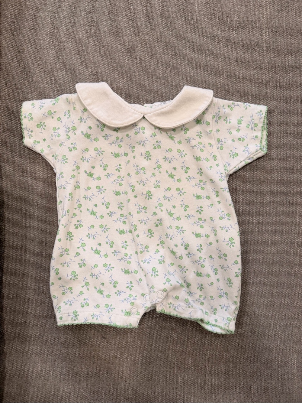Vintage McBaby Floral Baby Romper Peter Pan Collar 0-3 Months